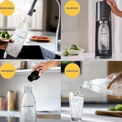 Machine à gazéifier l'eau + 2 bouteilles + 1 cylindre Sodastream TERRANLV