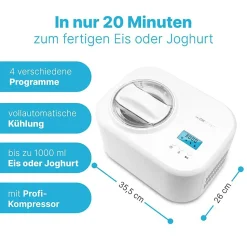 Machine à glace/Sorbetière 1L Blanc Clatronic ICM3799-Blanc