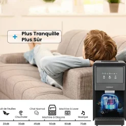 Machine à Glaçons 27 KG en 24 H Glace Facile à Mâcher Distributeur Automatique Purificateur d Eau Inclus