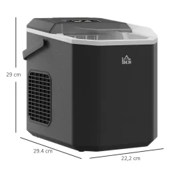 Machine à glaçons - 12Kg en 24H, 9 glaçons en 6-13 minutes - accessoires, nombreuses fonctions - noir