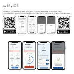 Machine à Glaçons Creux Connectée avec Réserve 45 kg - Icematic - Gris - l50- L0.1- P60- h69.3- Acier Inoxydable