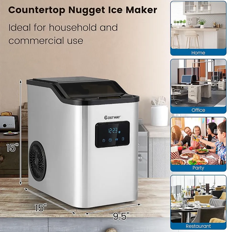 Machine à Glaçons 24kg jour avec Autonettoyage Ice Maker Pelle à Glaçons