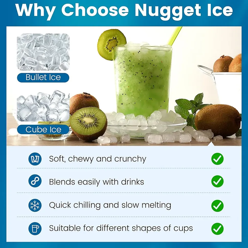 Machine à Glaçons 24kg jour avec Autonettoyage Ice Maker Pelle à Glaçons