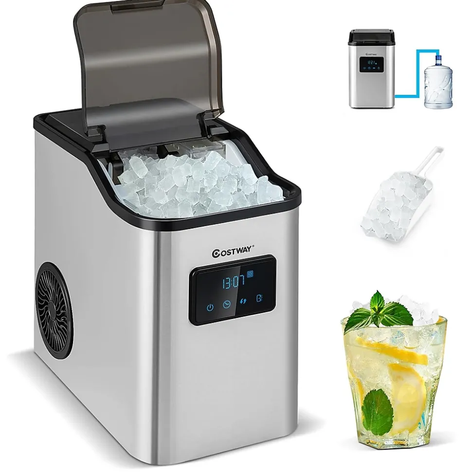 Machine à Glaçons 24kg jour avec Autonettoyage Ice Maker Pelle à Glaçons