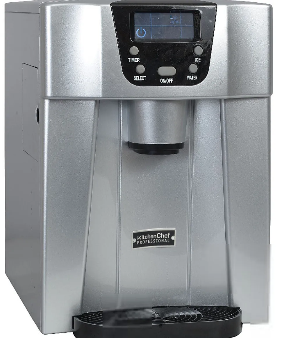 Machine à glaçons 140w 12kg/24h et distributeur d'eau silver Kitchen Chef HZB12EAU