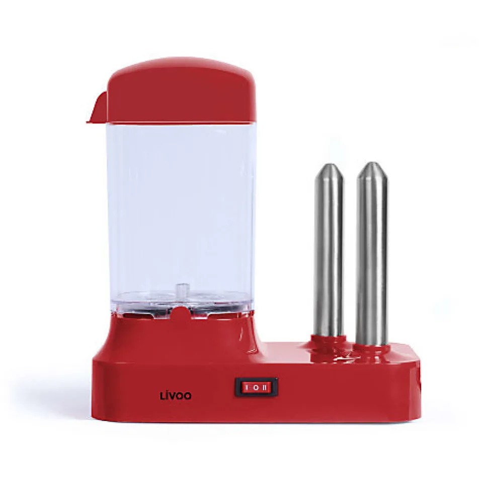 Machine à hot dog LIVOO DOC238RC 340W rouge chili capacité 6 saucisses