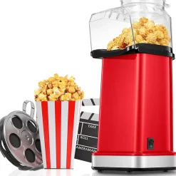 Machine à Popcorn à Air Chaud 1400W rouge