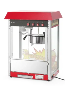 Machine à Pop-Corn Professionnelle - 560x420x(H)770 mm - Hendi - Rouge - l56- L0.1- P42- h76- Aluminium