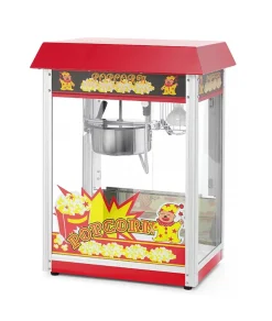 Machine à Pop-Corn Professionnelle - 560x420x(H)770 mm - Hendi - Rouge - l56- L0.1- P42- h76- Aluminium