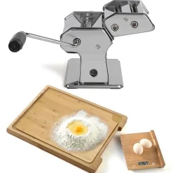 Machine à ravioli et spaghetti Livoo MEN41 avec Balance culinaire, Planche à découper en bamboo Pem SC-380 - capacité 5 kg/38 cm