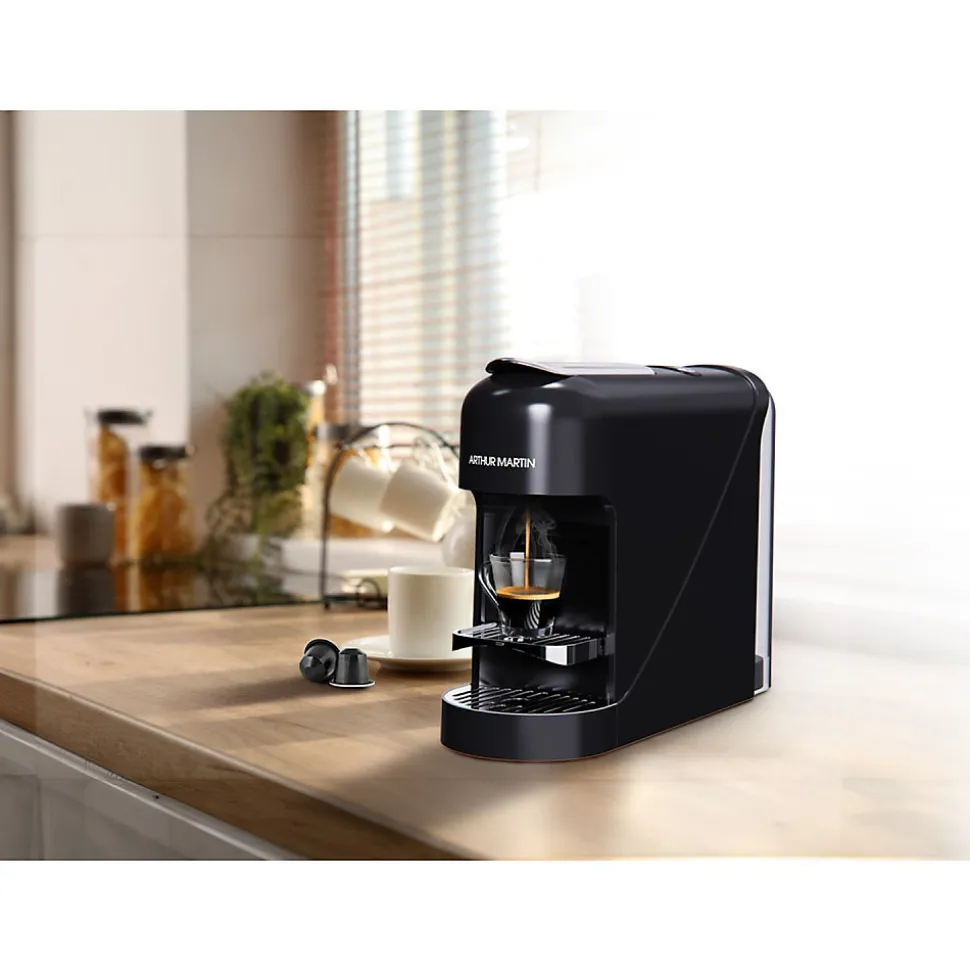 Machine a café a capsules - ARTHUR MARTIN - AMN230N - Expresso & Lungo - 1400 W - Noir