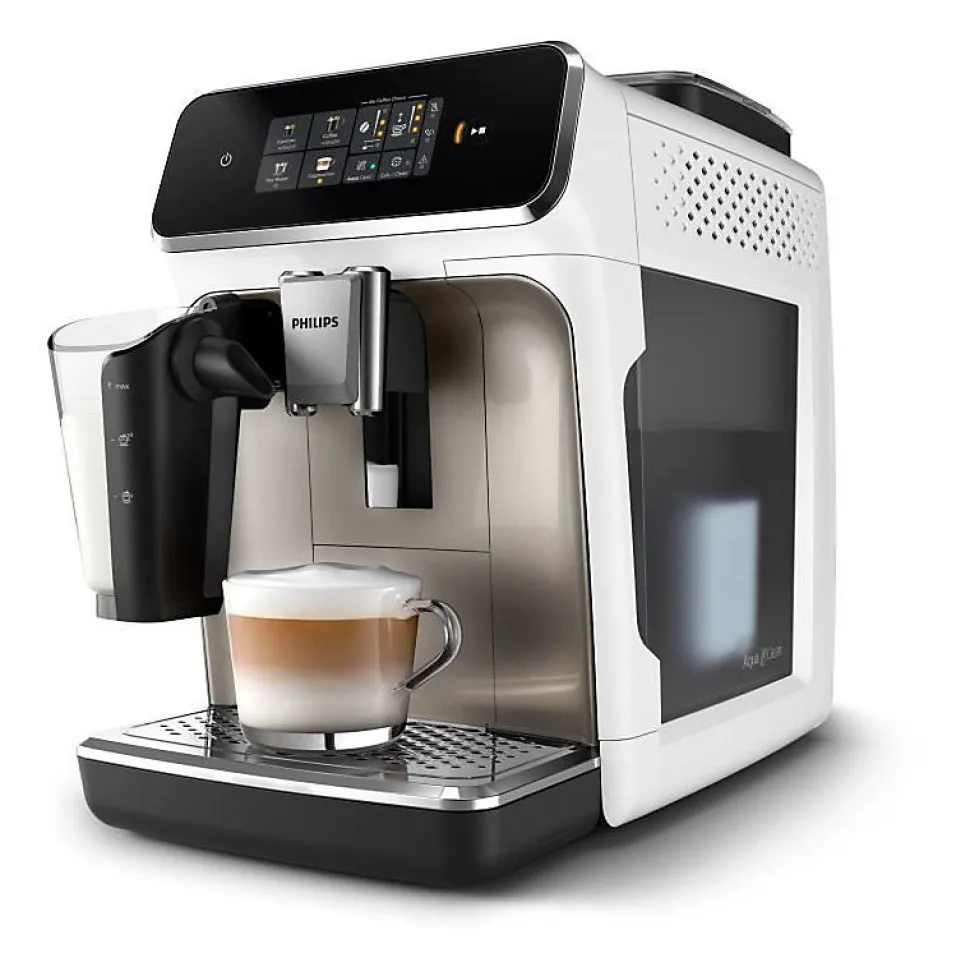 Machine a café expresso broyeur automatique - PHILIPS - EP2339/40 - Serie 2300 - LatteGo - Chrome Blanc