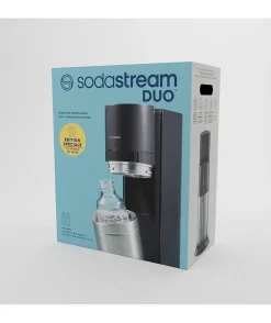 Machine a eau pétillante SODASTREAM - DUO Noire - 2 carafes en verre 1L - 1 recharge de gaz 60L
