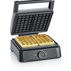 Machine a Gaufre - Gaufrier Electrique - SEVERIN - WA2125 - 1600 W - Revetement céramique antiadhésif - Gris / Noir