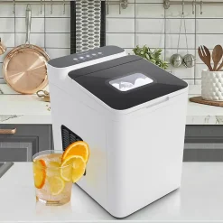 Machine a Glacons 15 KG 24 H Machine a Glace avec Controle de Ecran LED Tactile et Auto Nettoyage Blanc