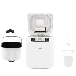 Machine a Pain HKoeNIG - BAKE340 - 12 programmes - 3 niveaux de cuisson - Jusqu'a 800g de pain - 550W - Blanc