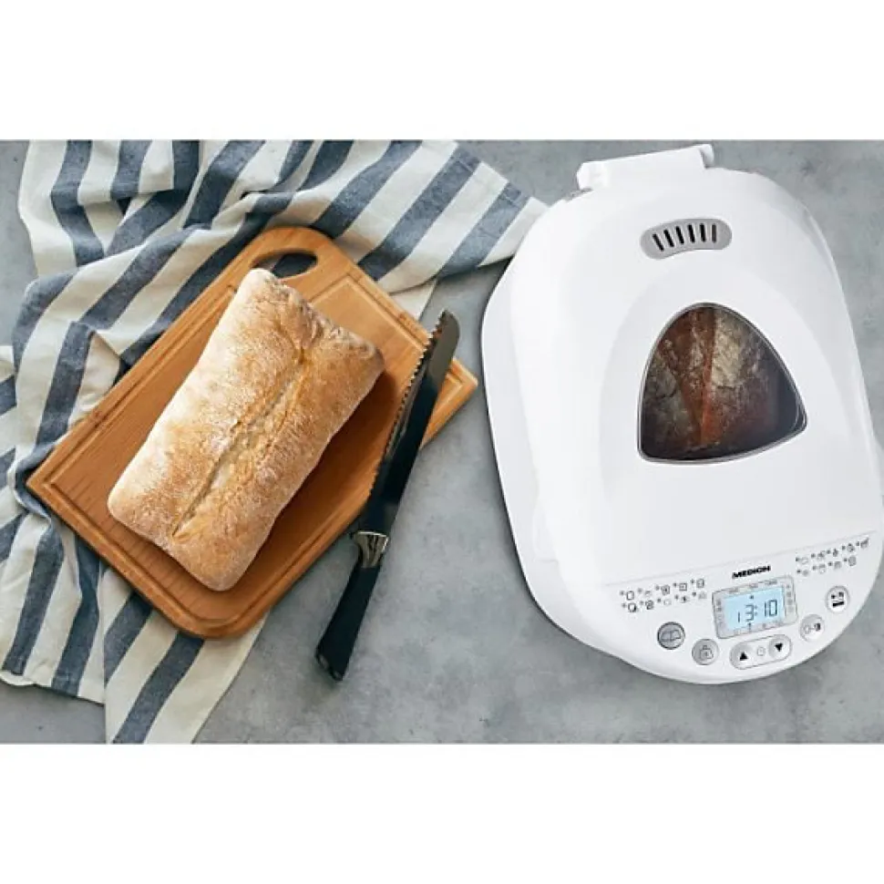 Machine a Pain - MEDION - 50073723 - 550 W - 19 programmes - Hublot - Blanc