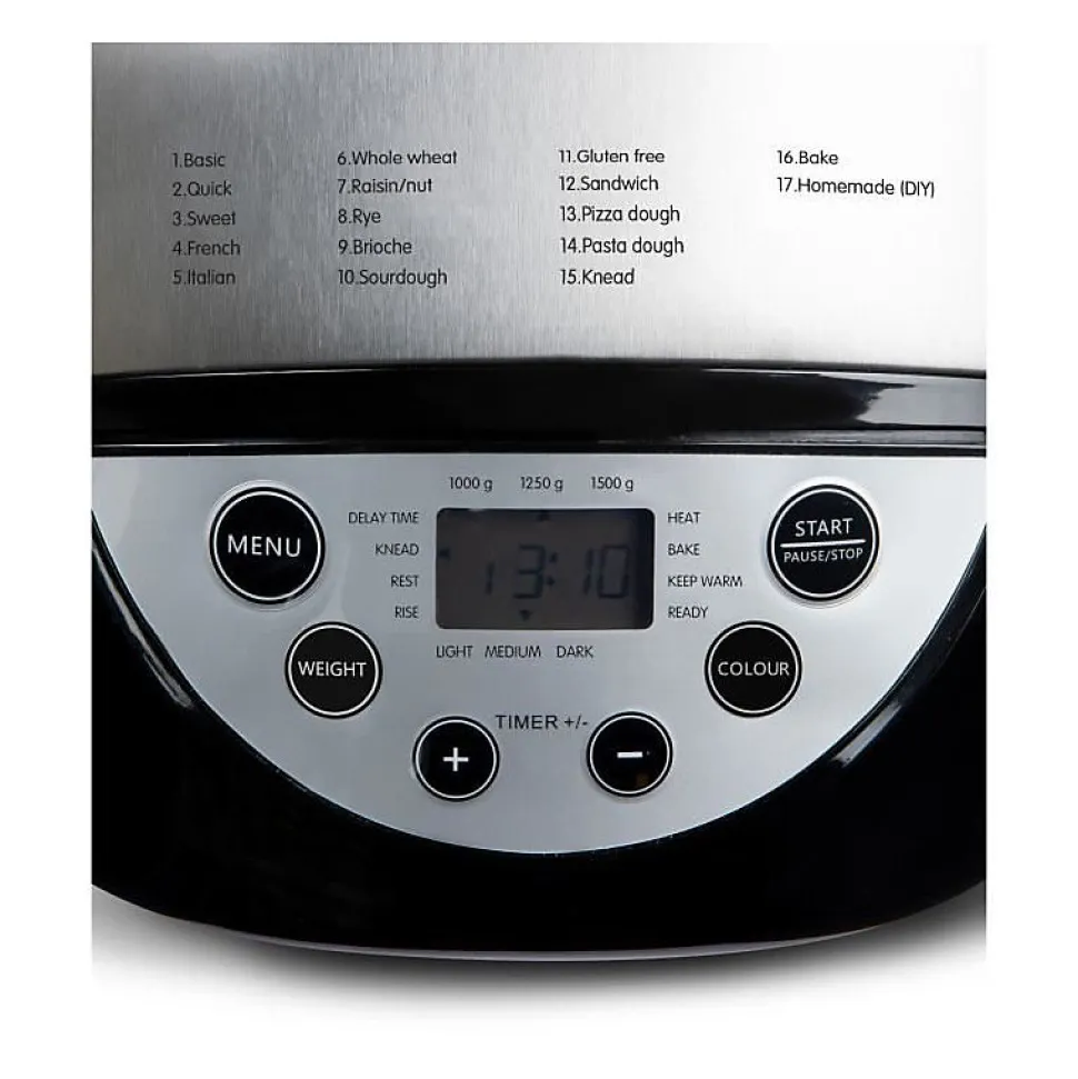 Machine a pain automatique XL - DOMO - B3977 - 850 W - 17 programmes - Ecran LCD