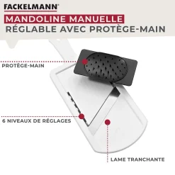 Mandoline professionnelle réglable jusqu'à 6 mm Fackelmann Handmade Tradition