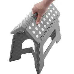 Marchepied 1 marche pliant en plastique gris