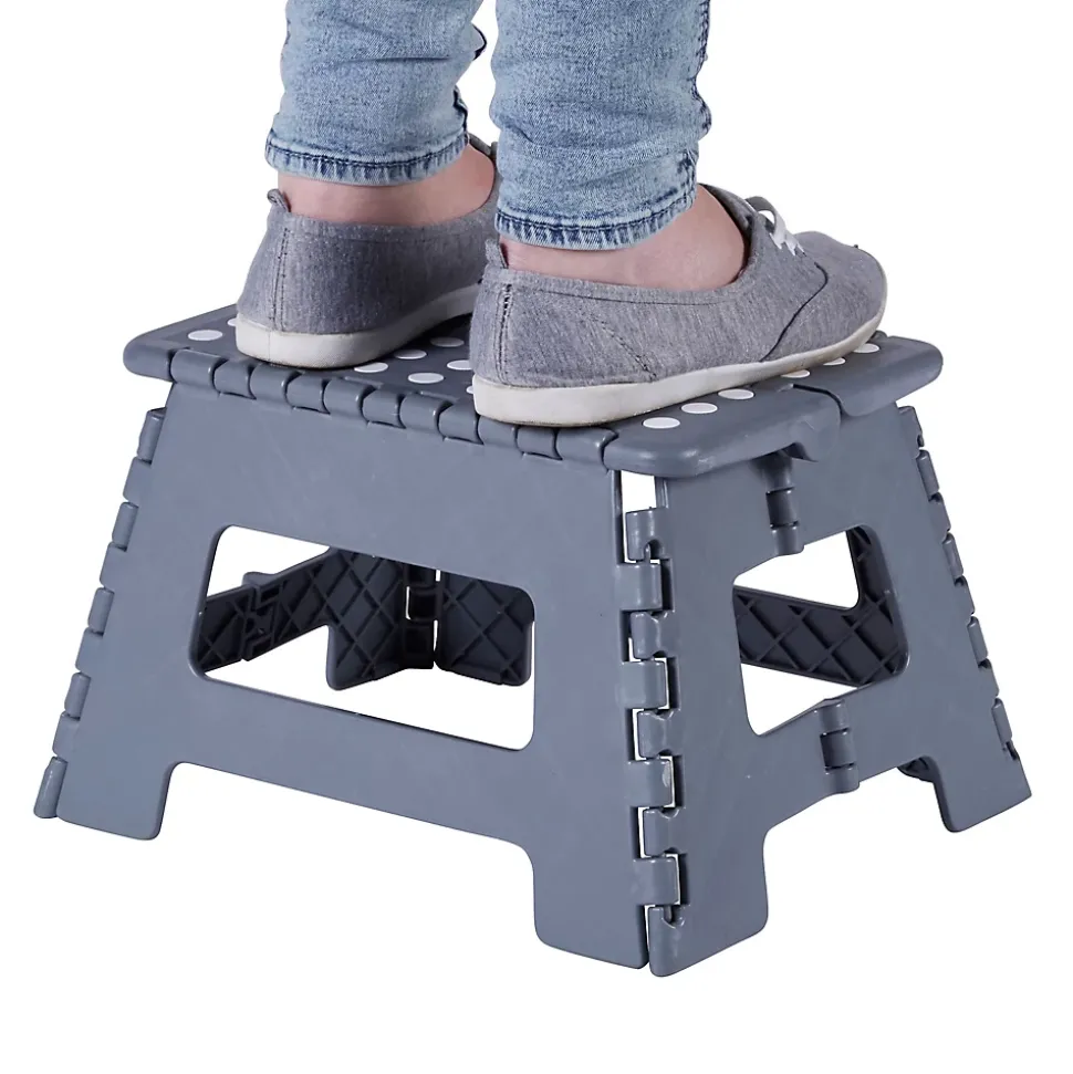 Marchepied 1 marche pliant en plastique gris