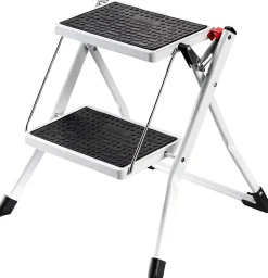 Marchepied 2 marches pliant noir et blanc