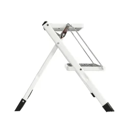 Marchepied 2 marches pliant noir et blanc