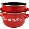 Marmite à moules 24 cm émaillé rouge