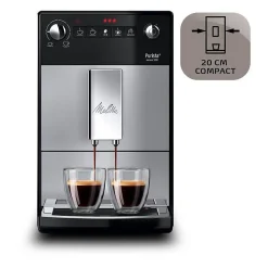 Melitta - Machine a Café a Grain Purista Argent - Machine Expresso Automatique Ultra-Silencieuse avec Extracteur d'Arômes