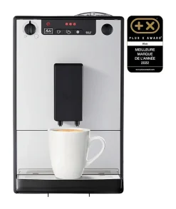 MELITTA E950-666 - Cafetiere automatique Solo Pure Argent - 1400W - 3 reglages dintensite - Reservoir a grains 125g