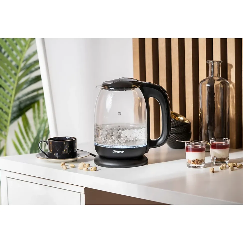 Mesko MS 1302b Bouilloire en verre 1,7 L Coloris Noire