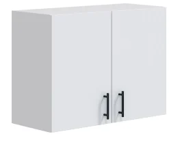 Meuble à suspendre, meuble haut pour cuisine avec 2 portes coloris blanc brillant - hauteur 59 x longueur 80 x profondeur 34 cm