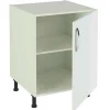 Meuble bas de cuisine 1 porte coloris blanc - Hauteur 85 x Longueur 60 x profondeur 58 cm