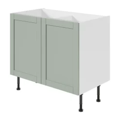 Meuble bas de cuisine 2 portes GoodHome Ash vert sauge L. 100 x H. 72 cm