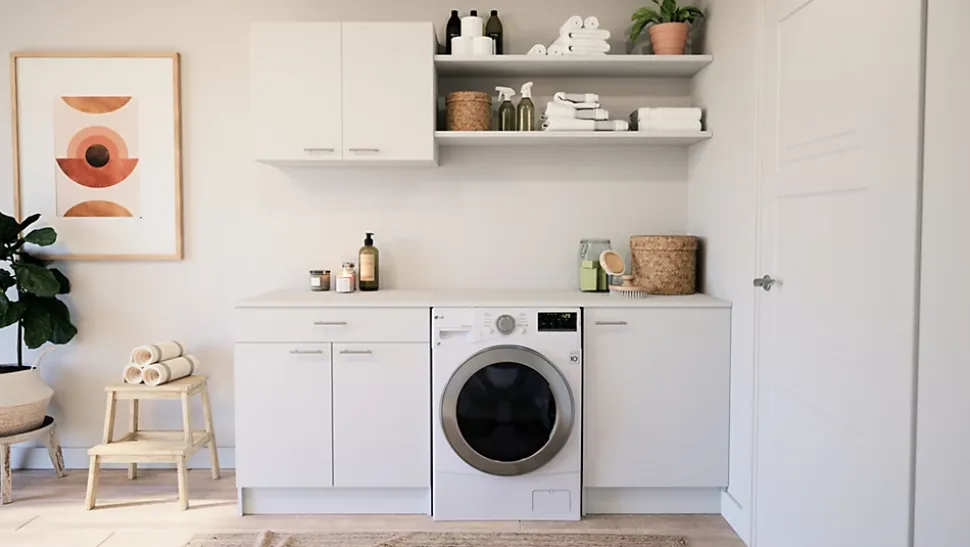 Meuble bas de cuisine 2 portes et 1 tiroir avec plan de travail Primalight blanc mat l. 80 cm x H. 87,9 cm