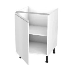 Meuble bas de cuisine avec 1 porte GoodHome Garcinia blanc brillant L. 60 x H. 72 cm