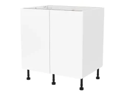 Meuble bas de cuisine avec 2 portes GoodHome Stevia blanc mat l.80 x H.72 cm