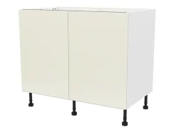 Meuble bas de cuisine avec 2 portes GoodHome Stevia crème brillant L. 100 x H. 72 cm