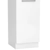 Meuble bas de cuisine avec 1 porte coloris blanc - longueur 30 x profondeur 46,6 x hauteur 82 cm