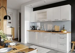 Meuble bas de cuisine avec 1 porte coloris blanc - longueur 30 x profondeur 46,6 x hauteur 82 cm