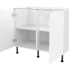 Meuble bas de cuisine avec 2 portes GoodHome Stevia blanc mat l.100 x H.72 cm