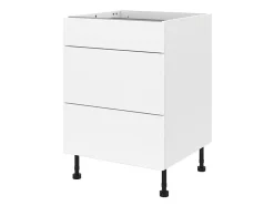 Meuble bas de cuisine avec 1 tiroir et 2 casseroliers GoodHome Stevia blanc L. 60 x H. 72 cm