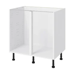 Meuble bas de cuisine avec 2 portes GoodHome Stevia blanc brillant L. 80 x H. 72 cm