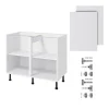 Meuble bas de cuisine avec 2 portes GoodHome Garcinia blanc brillant L. 100 x H. 72 cm