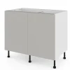 Meuble bas de cuisine avec 2 portes GoodHome Stevia gris mat L. 100 x H. 72 cm