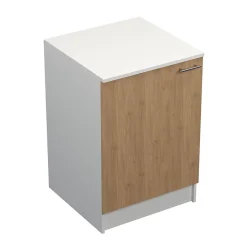 Meuble bas de cuisine avec plan de travail Primalight décor chêne l. 60 cm x H. 87,9 cm