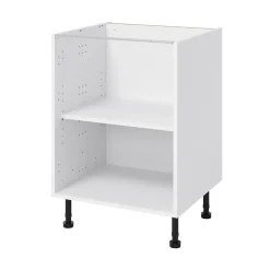 Meuble bas de cuisine avec 1 porte GoodHome Stevia blanc brillant L. 60 x H. 72 cm