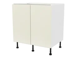 Meuble bas de cuisine avec 2 portes GoodHome Stevia crème brillant L. 80 x H. 72 cm