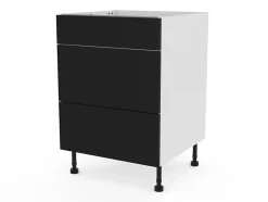 Meuble bas de cuisine avec 1 tiroir et 2 casseroliers GoodHome Stevia noir L. 60 x H. 72 cm