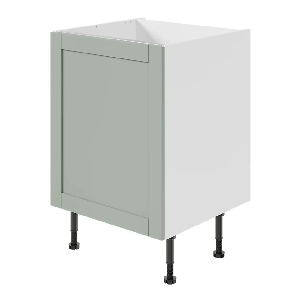 Meuble bas de cuisine avec 1 porte GoodHome Ash vert sauge L. 60 x H. 72 cm